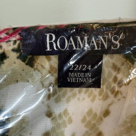 Roamans Pink Boho Top Blouse Beaded Elastic Waist Tassels Crochet Plus Size 22 - Picture 8 of 9